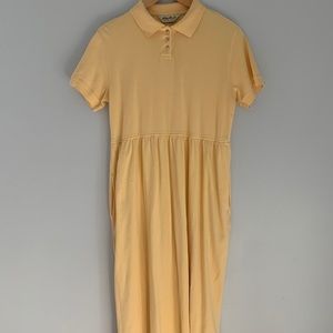yellow 100%cottong dress with pockets